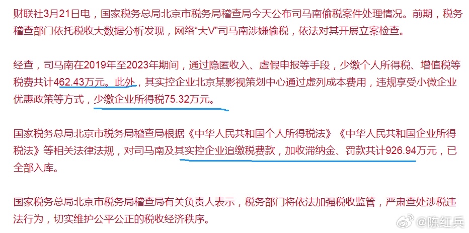 震惊！网络大V司马南偷税被罚超900万，背后真相令人瞠目结舌！